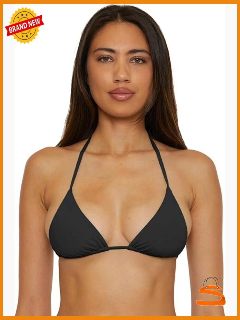 Adjustable Triangle Bikini Top with Removable Cups, Nylon Spandex, Small